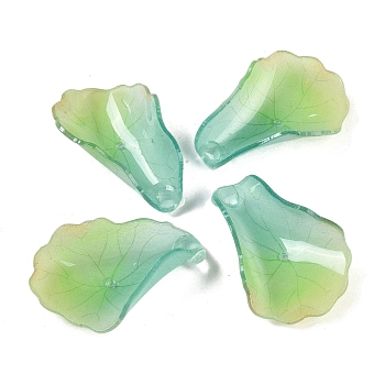 Lotus Leaf Bead Caps, for DIY Jewelry Making, Yellow Green, 29~31.5x21~22x9.5~11.5mm, Hole: 1.2mm