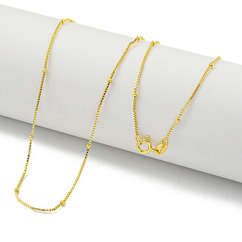 925 Sterling Silver Box Chain Necklaces, Real 18K Gold Plated, 18.31 inch(46.5cm)