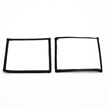 Black Border Blanks Patch, Iron on/Sew on Patches, for Clothes, Hats, Uniforms, Backpacks or Other Objects, Square, White, 60x60x2mm