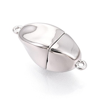 6Pcs Iron Screw Clasps, Twist Oval, Real Platinum Plated, 20x8x8mm, Hole: 1mm
