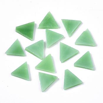 Opaque Glass Cabochons, Mosaic Tiles, for Home Decoration or DIY Crafts, Triangle, Yellow Green, 12x14x3~4mm, about 161pcs/104g