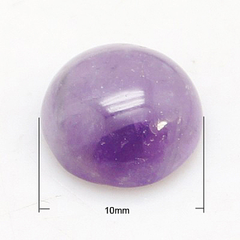 Natural Amethyst Cabochons, Half Round/Dome, 10x4~5mm