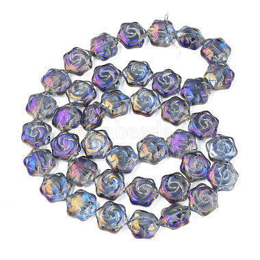 Chapelets de perles en verre galvanoplastique(EGLA-N008-018-A01)-2