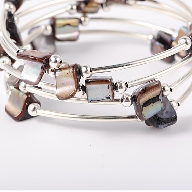Perles en coquille enveloppent bracelets(BJEW-JB01608-05)-2