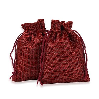 ポリエステル模造黄麻布包装袋巾着袋(X-ABAG-R005-9x12-M)-2