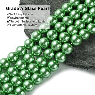 Eco-Friendly Glass Pearl Beads Strands(HY-A008-14mm-RB008)-3