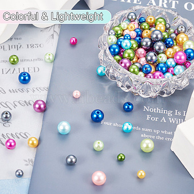 Pandahall 540Pcs 27 Style Spray Painted ABS Plastic Imitation Pearl Beads(OACR-TA0001-18)-5