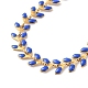 Enamel Ear of Wheat Link Chains Bracelet(BJEW-P271-02G-06)-2