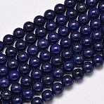 Dyed Natural Lapis Lazuli Round Bead Strands, 8mm, Hole: 1mm, about 44~48pcs/strand, 15 inch(G-M290-8mm-AA)