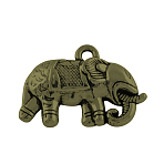 Tibetan Style Alloy Pendants, Elephant, Cadmium Free & Lead Free, Antique Bronze, 19x26.5x5mm, Hole: 2mm, about 409pcs/1000g(TIBE-Q050-148AB-LF)