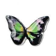 Transparent Epoxy Resin Cabochons, with Glitter Powder, Butterfly, Colorful, 17x24x1mm(CRES-A053-09)