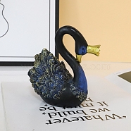 Resin Swan Figurines, for Home Desktop Decoration, Royal Blue, 125x120mm(PW-WG93416-01)