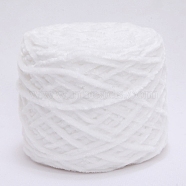Wool Chenille Yarn, Velvet Cotton Hand Knitting Threads, for Baby Sweater Scarf Fabric Needlework Craft, White, 3mm, 90~100g/skein(PW23101847889)