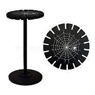 Wooden Wheel, Wooden Display Shelf, Black Holder Stand, Rustic Divination Pendulum Storage Rack, Witch Stuff, Spider Web Pattern, Wheel: 120x8mm, 2pcs, Studdle: 288x12mm, 1pc(DJEW-WH0046-051)