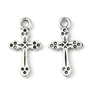 Alloy Pendants, Lead Free and Cadmium Free, Cross, Antique Silver, about 19mm long, 10.5mm wide, 2mm thick, hole: 2mm(X-EA9080Y)