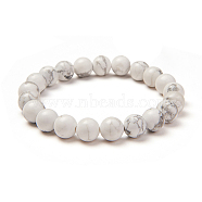 SUNNYCLUE Natural Howlite Round Beads Stretch Bracelets, with Spare Beads, Elastic Fibre Wire and Iron Big Eye Beading Needle, 50~52mm(BJEW-PH0001-8mm-08)