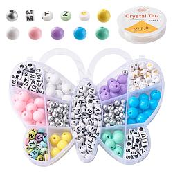 DIY Jewelry Making Kits, Including Cube & Round & Flat Round Acrylic Beads, Elastic Stretch Thread, Mixed Color, Beads: 413pcs/set(DIY-YW0003-66)