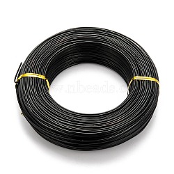 Round Aluminum Wire, Flexible Craft Wire, for Beading Jewelry Doll Craft Making, Black, 15 Gauge, 1.5mm, 100m/500g(328 Feet/500g)(AW-S001-1.5mm-10)
