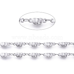 304 Stainless Steel Link Chains, Soldered, with Spool, Butterfly, Stainless Steel Color, Oval Link: 3.5x2x0.3mm, Butterfly: 9.5x3.5x2mm, about 16.4 Feet(5m)/roll(CHS-G014-16P)
