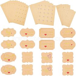 Olycraft 400Pcs 8 Style Kraft Paper Sealing Stickers, Label Paster Picture Stickers, for Gift Packaging, Mixed Patterns, 2~2.3x2.3~3cm, 50pcs/style(DIY-OC0008-47)