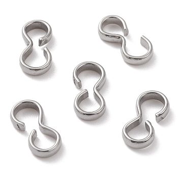 304 Stainless Steel Quick Link Connectors, Number 3 Shape, Stainless Steel Color, 12x6x2mm, Inner Diameter: 10x4mm
