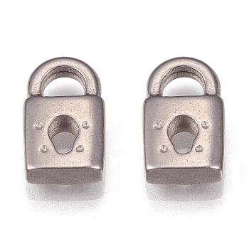 304 Stainless Steel Pendant, Padlock, Stainless Steel Color, 10x6x2.5mm, Hole: 2.5x3mm