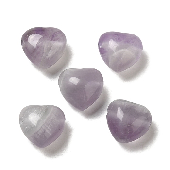 Natural Amethyst Beads, Heart, Lavender, 14.5~15x14.5~15x8.5mm, Hole: 1.5mm