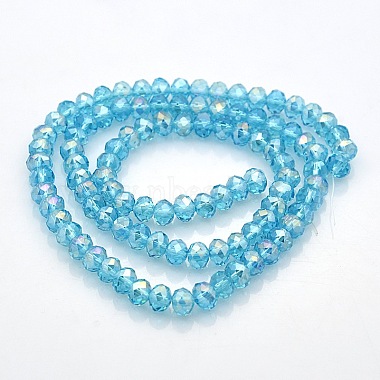 AB Color Plated Faceted Rondelle Electroplate Glass Beads Strands(GLAA-A024D-AB07)-2