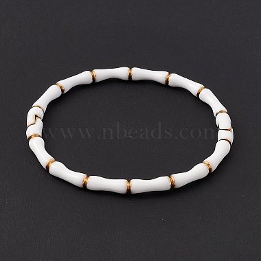 Bracelet jonc en bambou émaillé blanc(BJEW-L678-08G)-4