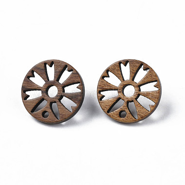 Accessoires de boucles d'oreilles en bois de noyer(MAK-N032-042)-2