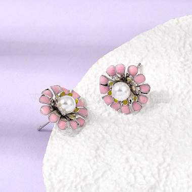 Brass Enamel Stud Earrings(KK-CBA8324-27P)-4
