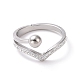 Crystal Rhinestone Wave with Round Ball Finger Ring(RJEW-D120-11P)-2