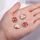 4Pcs 2 Colors Mother's Day Theme Real 18K Gold Plated Brass Micro Pave Clear Cubic Zirconia Enamel Charms(ZIRC-SZ0001-38)-3