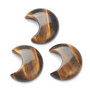 Natural Tiger Eye Cabochons, No Hole/Undrilled, for Wire Wrapped Pendant Making, Moon, 34~35x29~30x7.5~9mm(G-A182-02C)