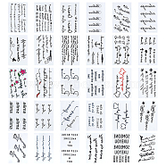 Body Art Tattoos Stickers, Removable Temporary Tattoos Paper Stickers, Word, 9.7x5.7x0.02cm, 30pcs/set(DIY-WH0366-61)
