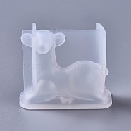 Silicone Molds, Resin Casting Molds, For UV Resin, Epoxy Resin Jewelry Making, Christmas Reindeer/Stag, White, 65x32x53mm(X-DIY-F041-09B)