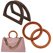 Elite 4Pcs 2 Style Wooden Bag Handles, for Bag Replacement Accessories, Mixed Color, 8.5~10.8x10.8~11.95x0.9~1.2cm, 2pcs/style(FIND-PH0005-26)