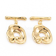 Brass Toggle Clasps, Nickel Free, Real 18K Gold Plated, Pendant: 18.5x16x3mm, Bar: 18.5x4x3mm, Hole: 1.5mm~1.8mm(KK-S354-294-NF)