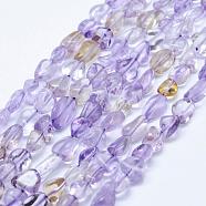 Natural Ametrine Beads Strands, Tumbled Stone, Nuggets, 5x4mm, Hole: 1mm, 15.7 inch~15.9 inch(40~40.5cm)(G-K203-09)