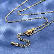 Brass Cable Chain Necklaces, with Lobster Claw Clasp, Real 18K Gold Plated, 17.51 inch(44.5cm)(X-MAK-P011-01G)