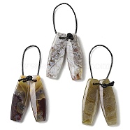 2Pcs Natural Mexican Agate Pendants, Gems Charms, Barrel, 28.5x9.5x4mm, Hole: 1.4mm(G-B105-01F)