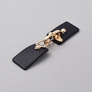 Imitation Leather Toggle Buckle, Snap Toggle Closure Button, with Alloy Findings, for Bag, Sweater, Jacket, Coat, DIY Sewing Crafts Accessories, Black, 10.1cm(FIND-WH0137-27)