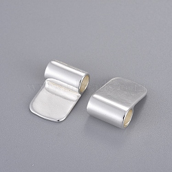 Brass Glue-on Flat Pad Bails, Silver Color Plated, 16.5x11mm, Hole: 4.5mm(X-KK-D519-B-S)