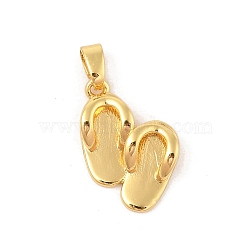 Brass Pendants, Shoe Charms, Real 18K Gold Plated, 15x12.5x3.5mm, Hole: 4.5x3mm(KK-R100-06G)