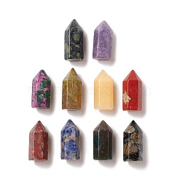 Gemstone Sculpture Display Decorations, for Home Office Desk, Bullet/Hexagonal Prism, 35~37x17~17.5x15~16mm(G-A205-27)