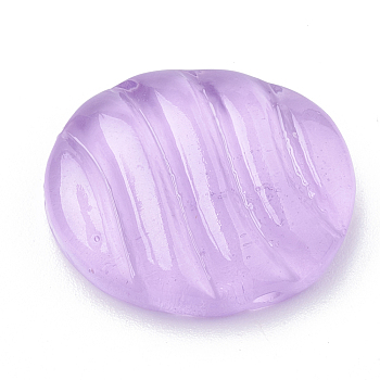 Resin Cabochons, Oval, Lilac, 19x16x5mm