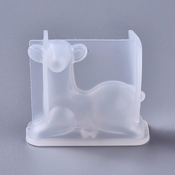 Silicone Molds, Resin Casting Molds, For UV Resin, Epoxy Resin Jewelry Making, Christmas Reindeer/Stag, White, 65x32x53mm