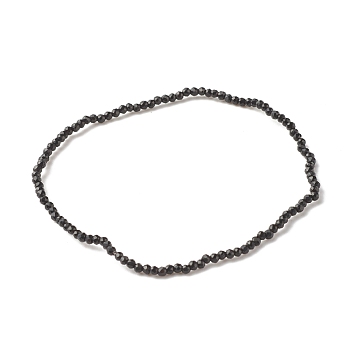 Natural Black Spinel Beads Stretch Bracelet for Women, Beads: 2mm, Inner Diameter: 2-1/8 inch(5.5cm)