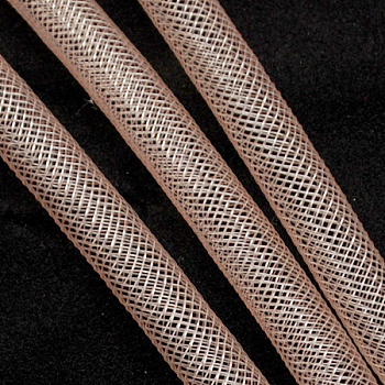 Plastic Net Thread Cord, Light Salmon, 8mm, 30Yards