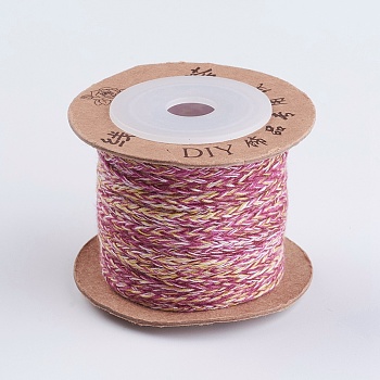Cotton Thread Cords, Macrame Cord, For Jewelry Making, Colorful, 1mm, about 21.87 yards(20m)/roll